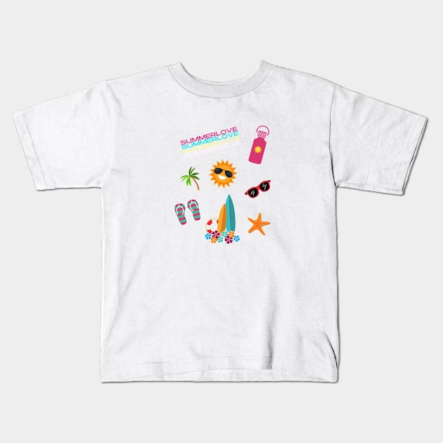 Summer Love Kids T-Shirt by Dog & Rooster